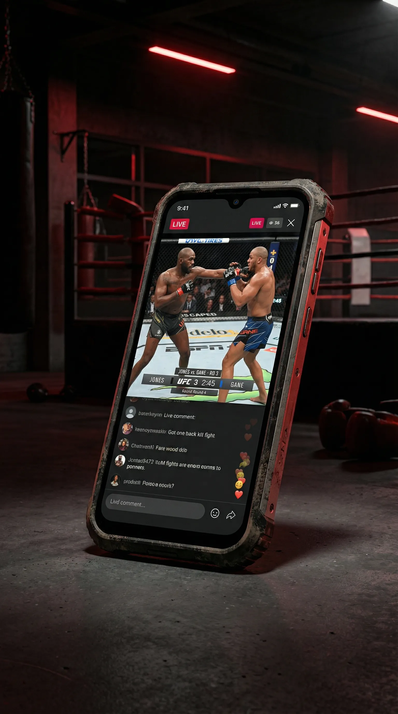 M88体育app 移动端APP格斗直播界面